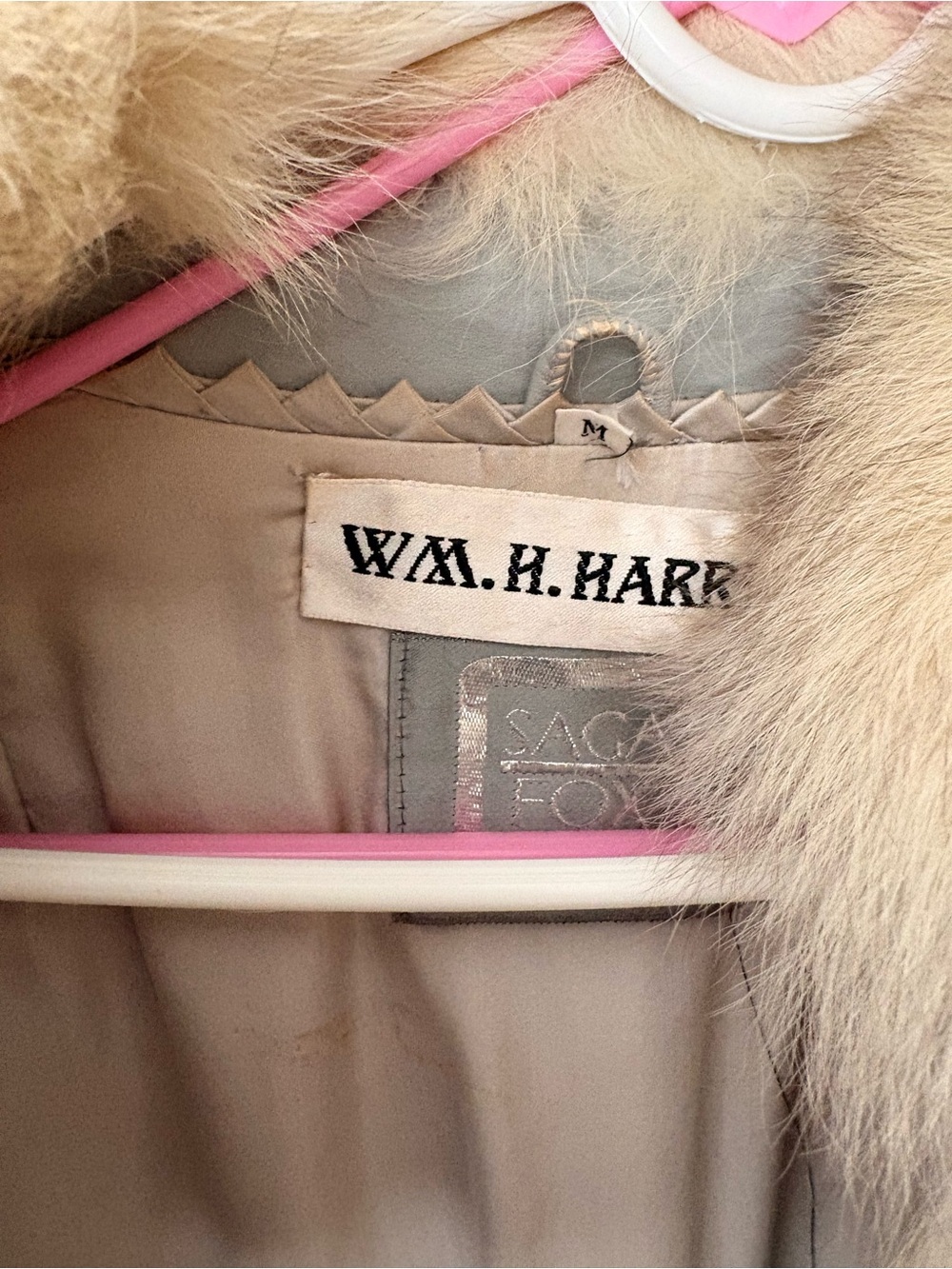 Saga Furs Natural Beige Fox Fur Cape with Plush Collar
